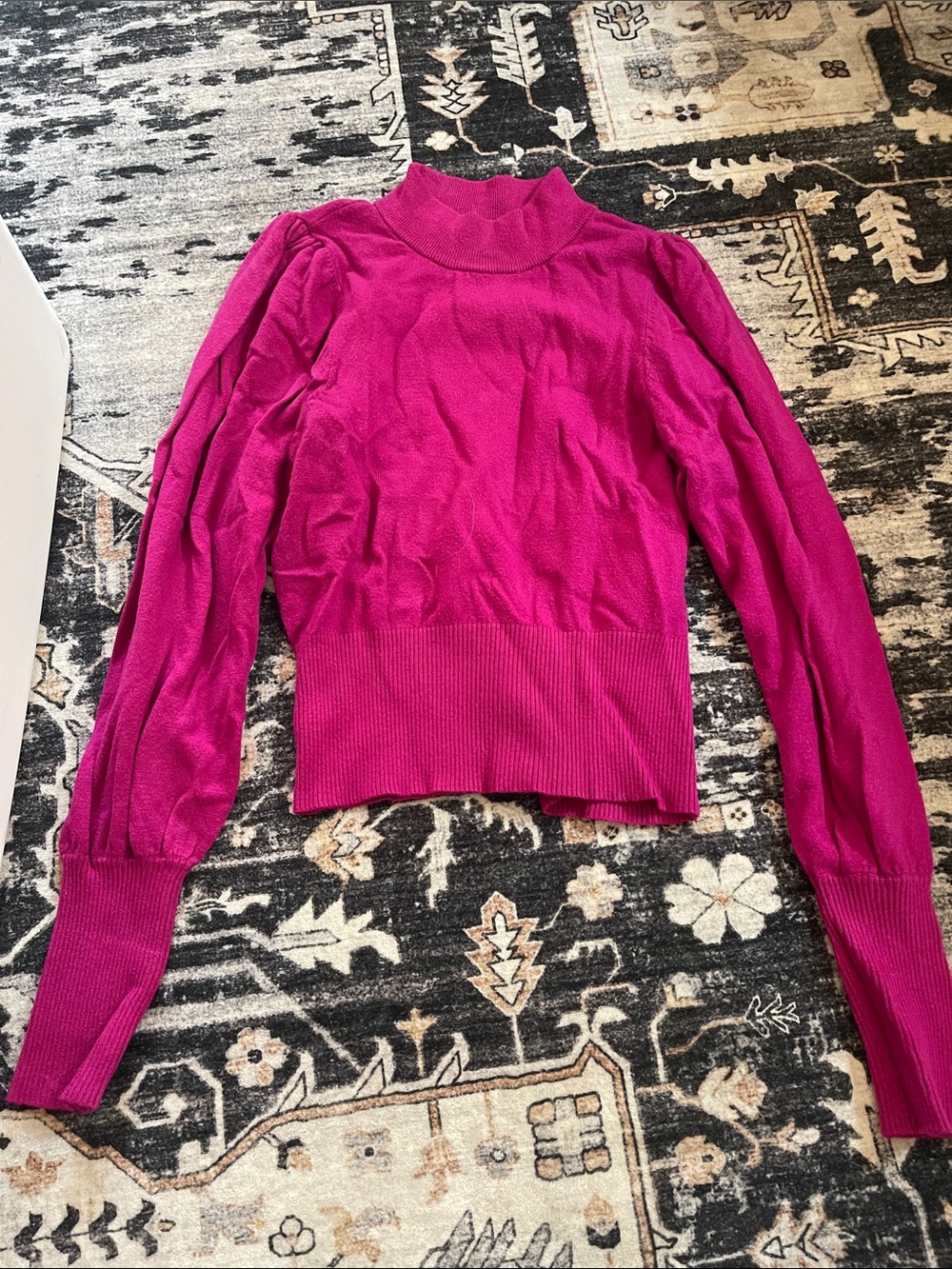 Express Women's Magenta Mock Neck Long Sleeve Sweater